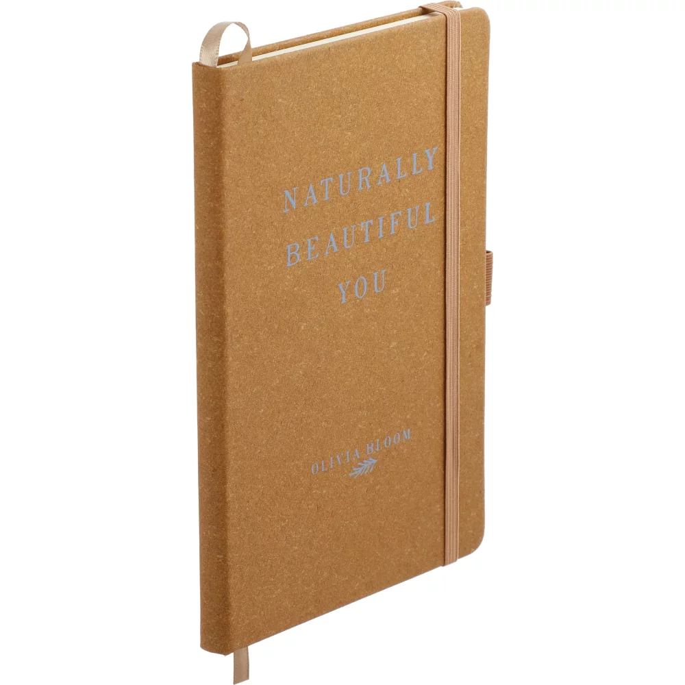Carnet relié en cuir recyclé FSC® Mix de 5,5" x 8,5"