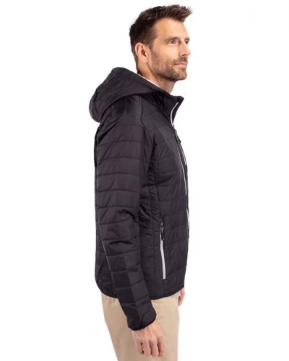 Veste à capuche zippée Cutter & Buck Rainier Primaloft Eco pour hommes