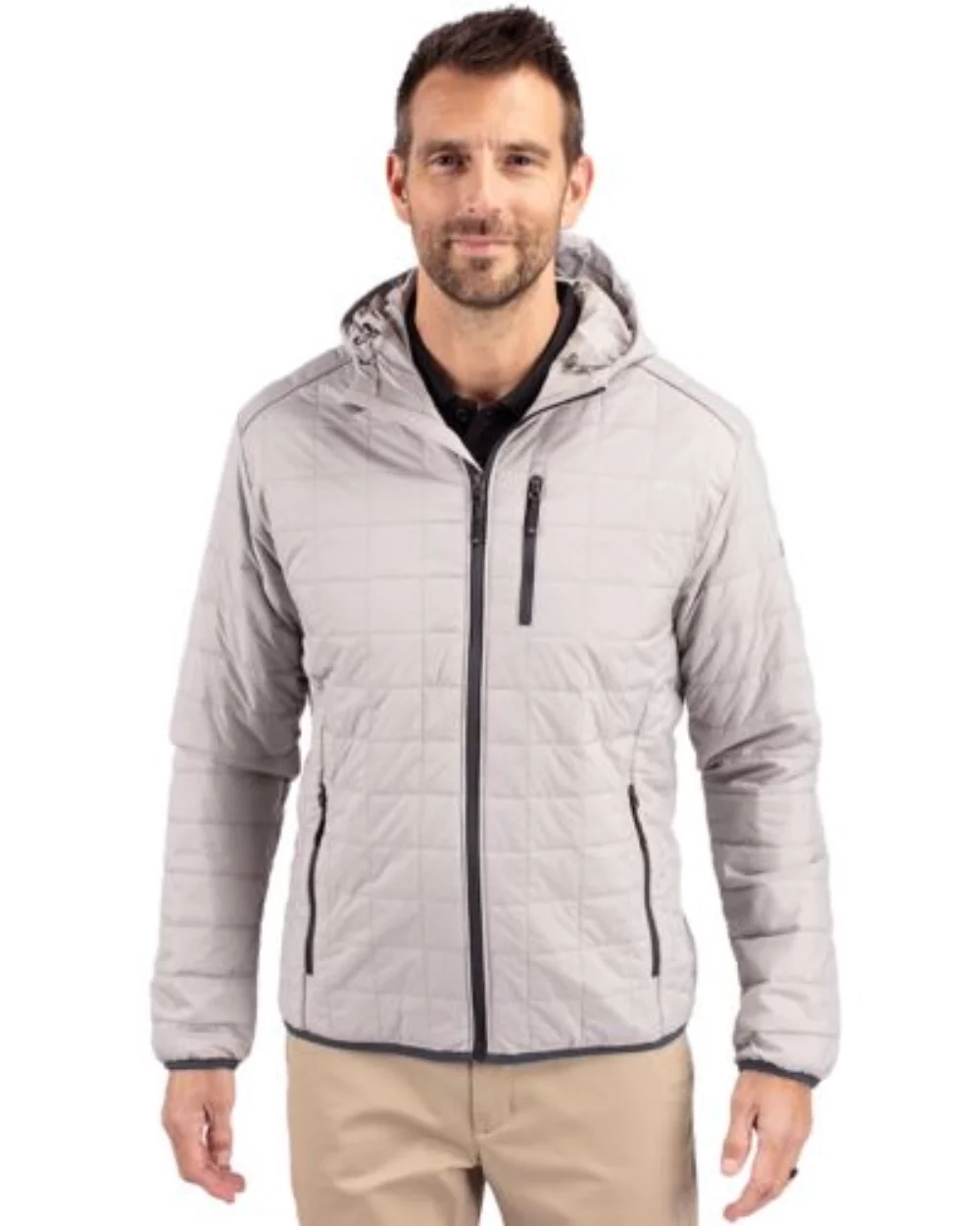 Veste à capuche zippée Cutter & Buck Rainier Primaloft Eco pour hommes