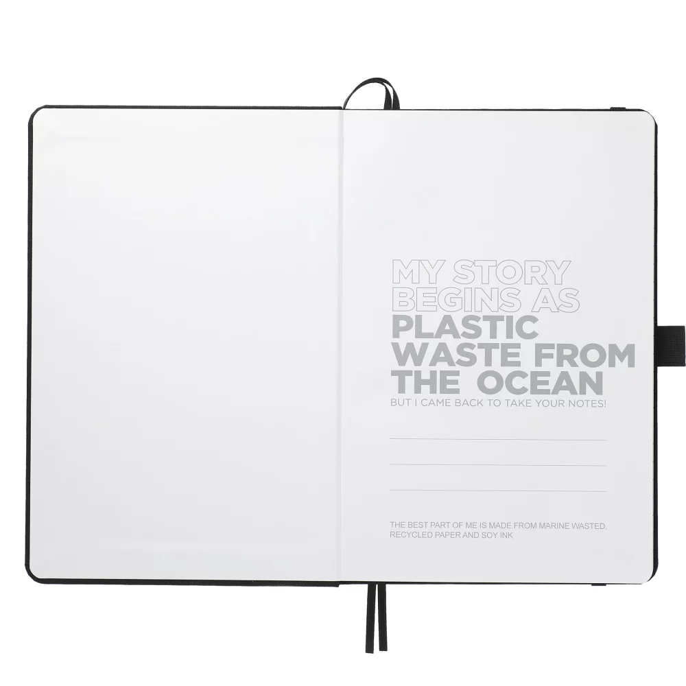 Journal relié marin recyclé FSC® de 5,5" x 8,5"