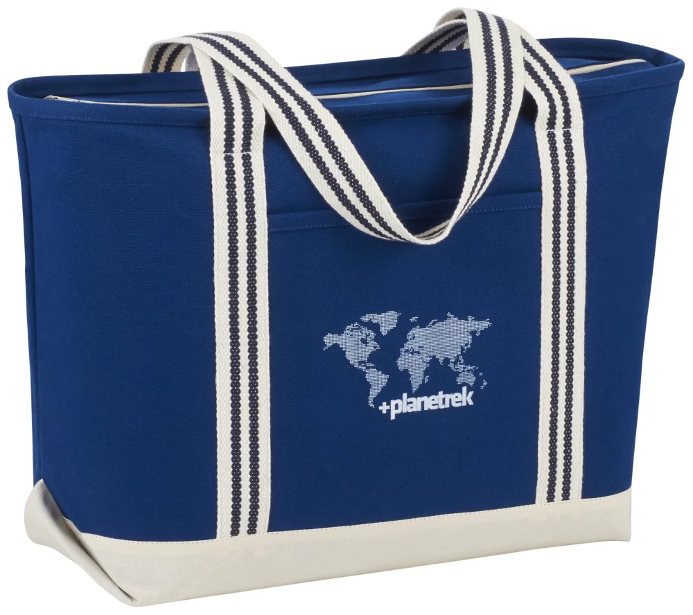 Sac fourre-tout de bateau zippé en coton rayé de 20 oz de l'Atlantique.