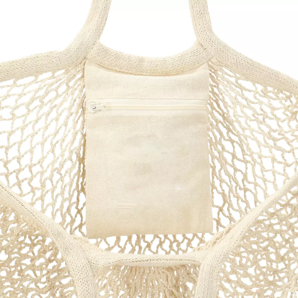 Riviera Cotton Mesh Market Bag w/Zippered Pouch