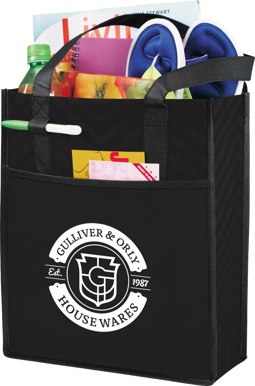 Printed Chevron Non-Woven Shopper Tote