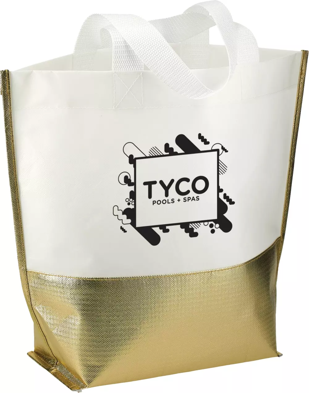 Large Laminated Metallic Bottom Tote