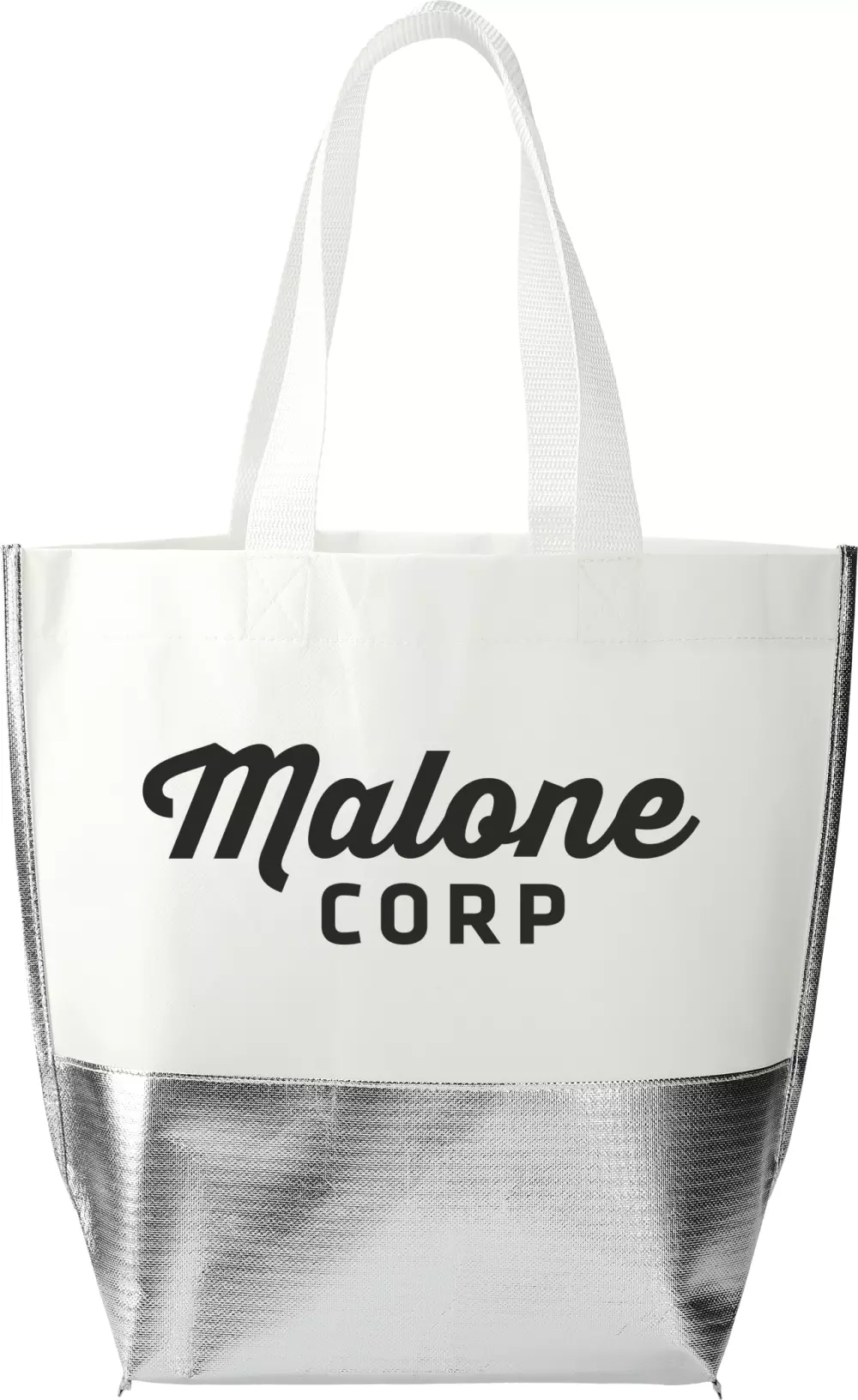 Large Laminated Metallic Bottom Tote