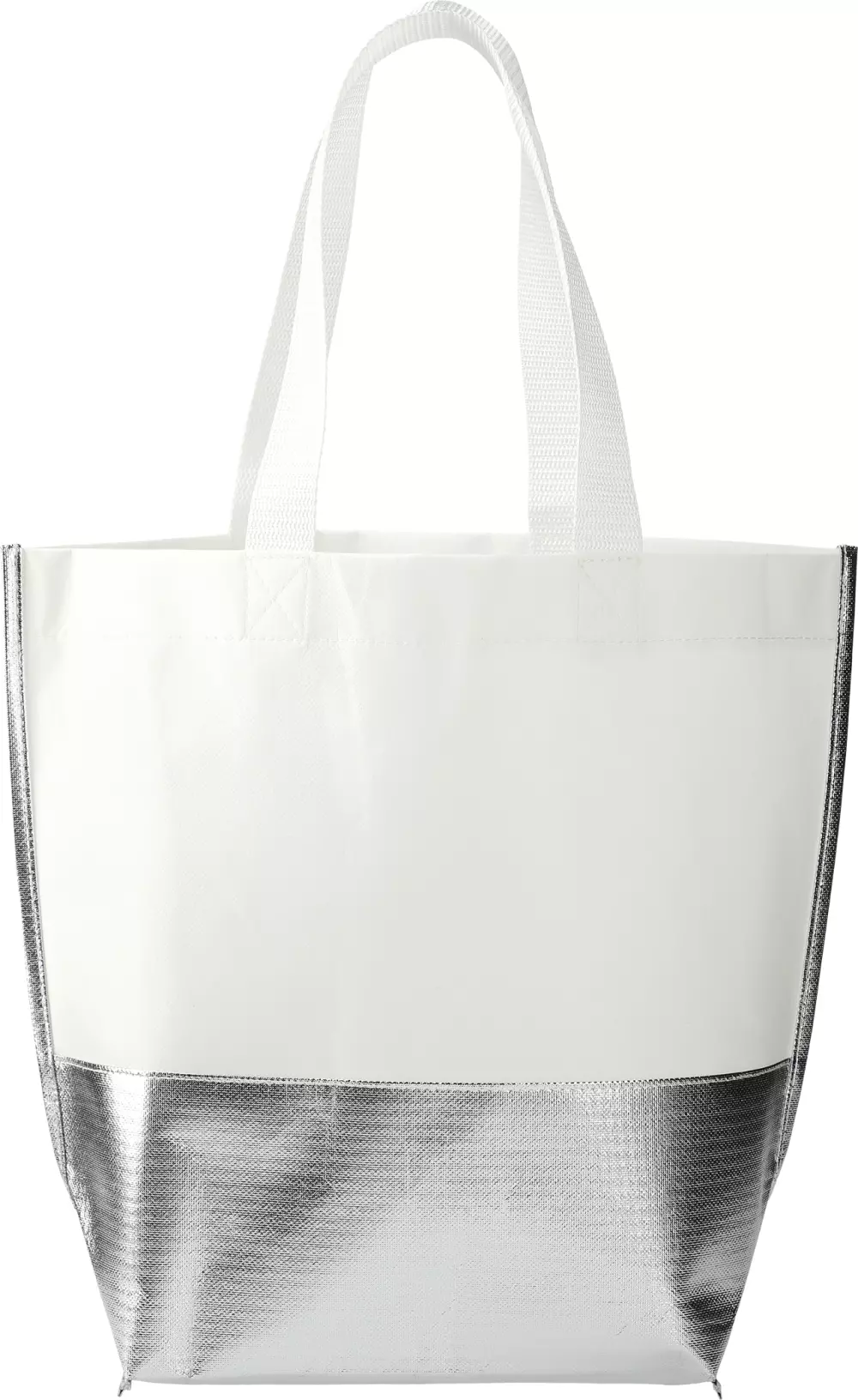 Large Laminated Metallic Bottom Tote