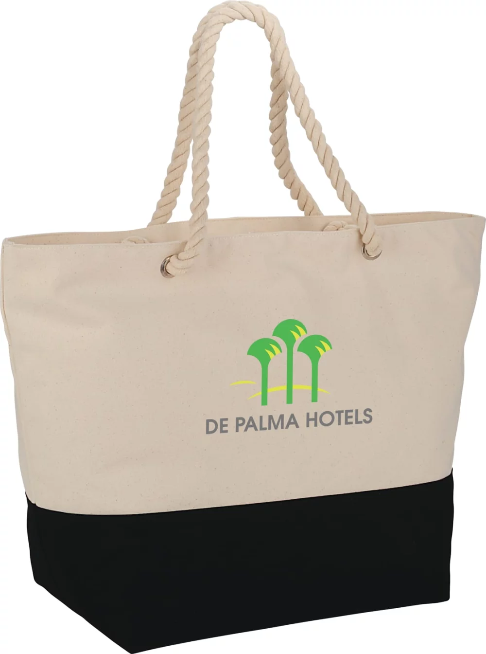 Zippered 12oz Cotton Canvas Rope Tote