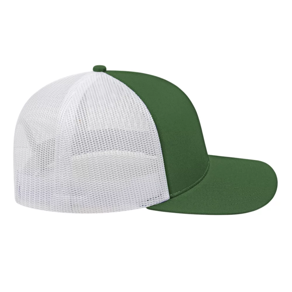 Casquette de camionneur en poly/coton avec filet à l'arrière.