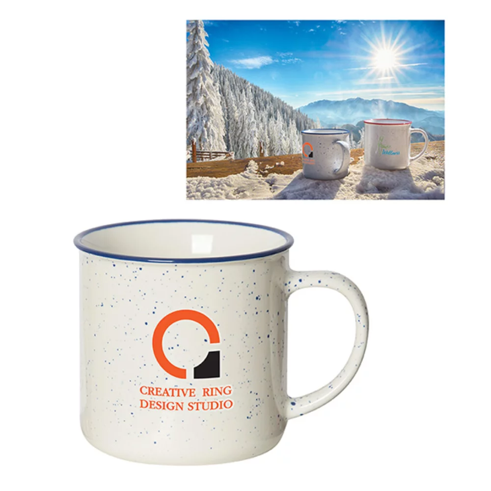 Mug en grès tacheté de 325 ml (11 oz liquides) pour la maison de plage.