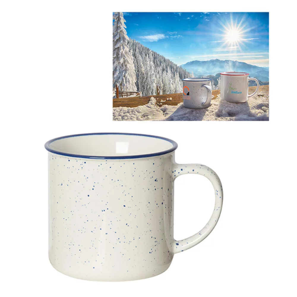 Mug en grès tacheté de 325 ml (11 oz liquides) pour la maison de plage.