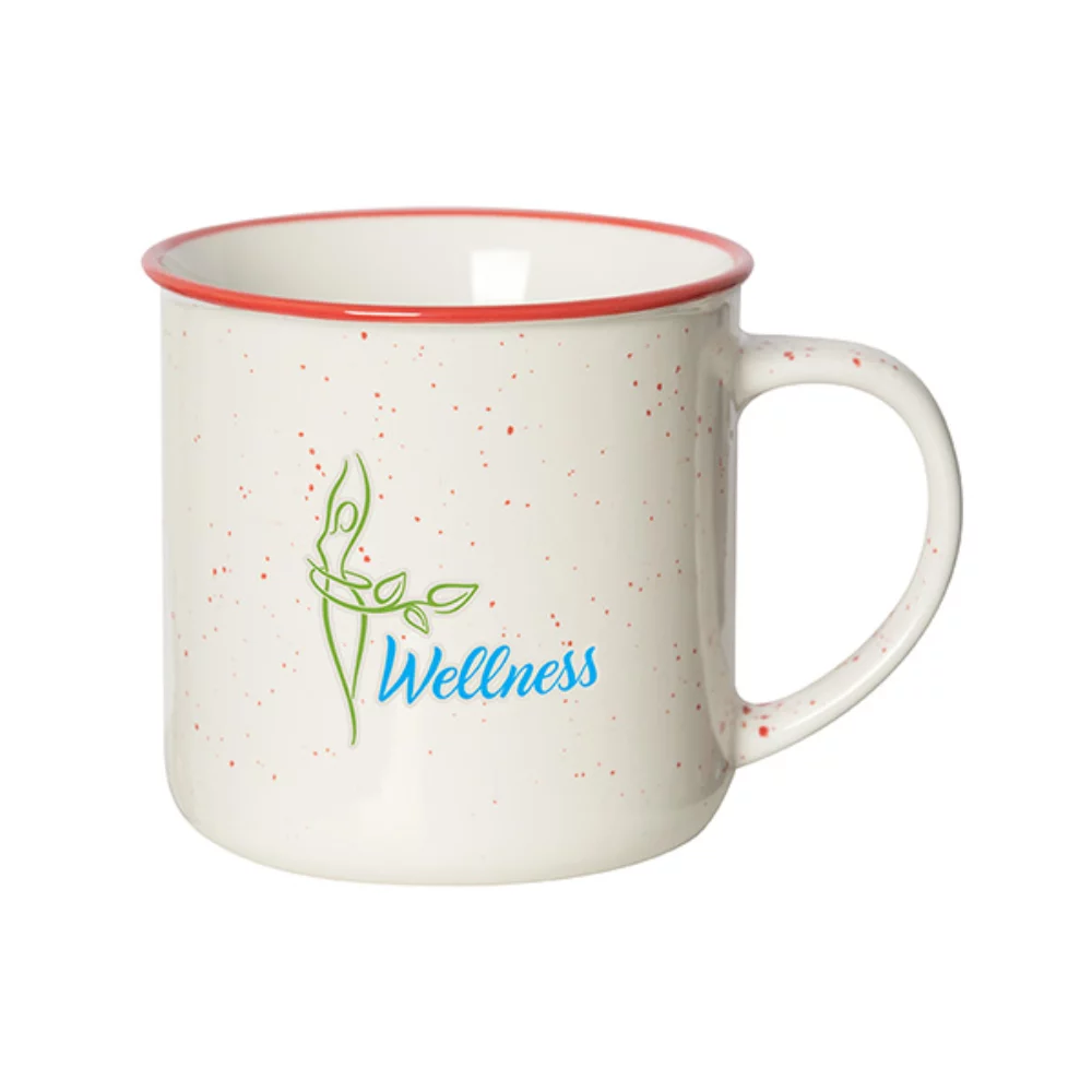Mug en grès tacheté de 325 ml (11 oz liquides) pour la maison de plage.