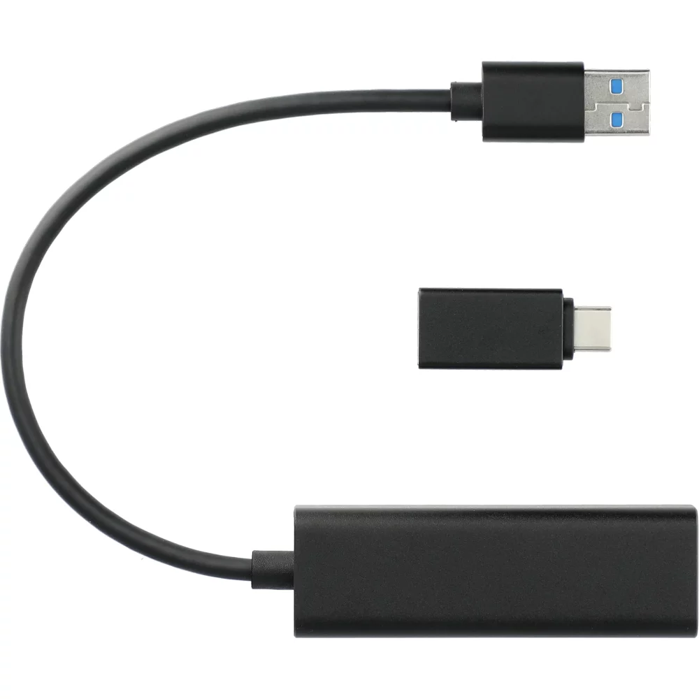 Concentrateur USB 3.0 en aluminium avec adaptateur de type C