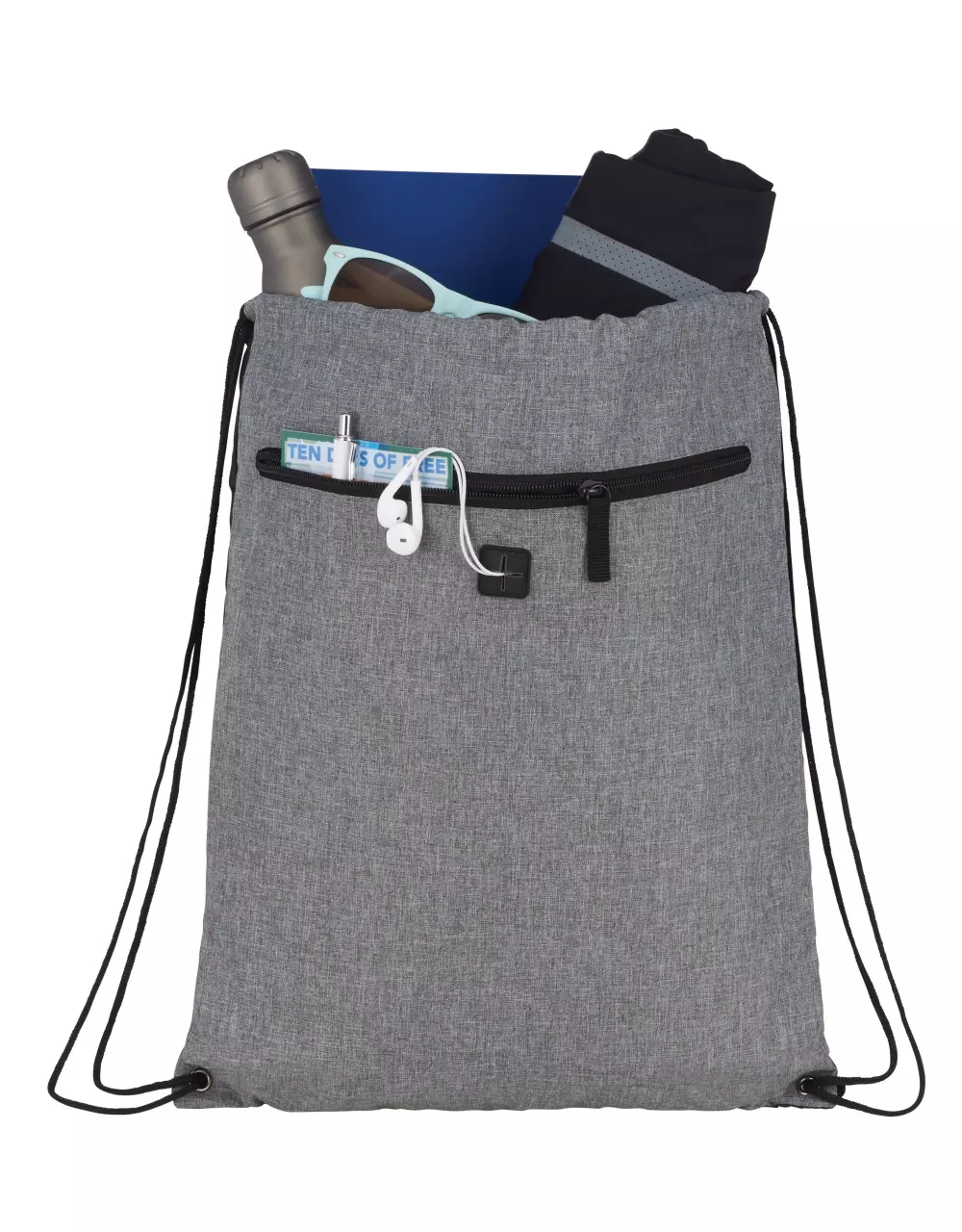 Graphite Drawstring Sportspack w/ Earbud Port