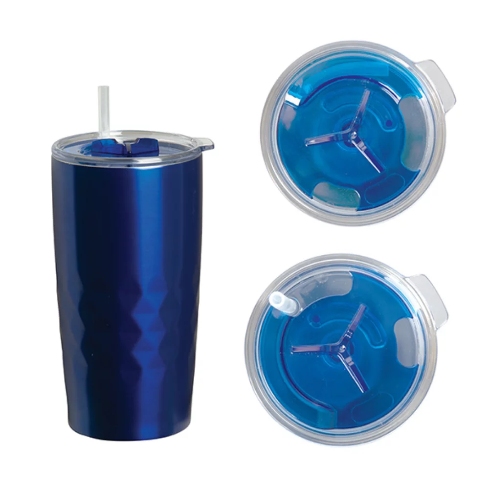 Montego 600 Ml. (20 Fl. Oz.) Double Walled Travel Tumbler With Straw