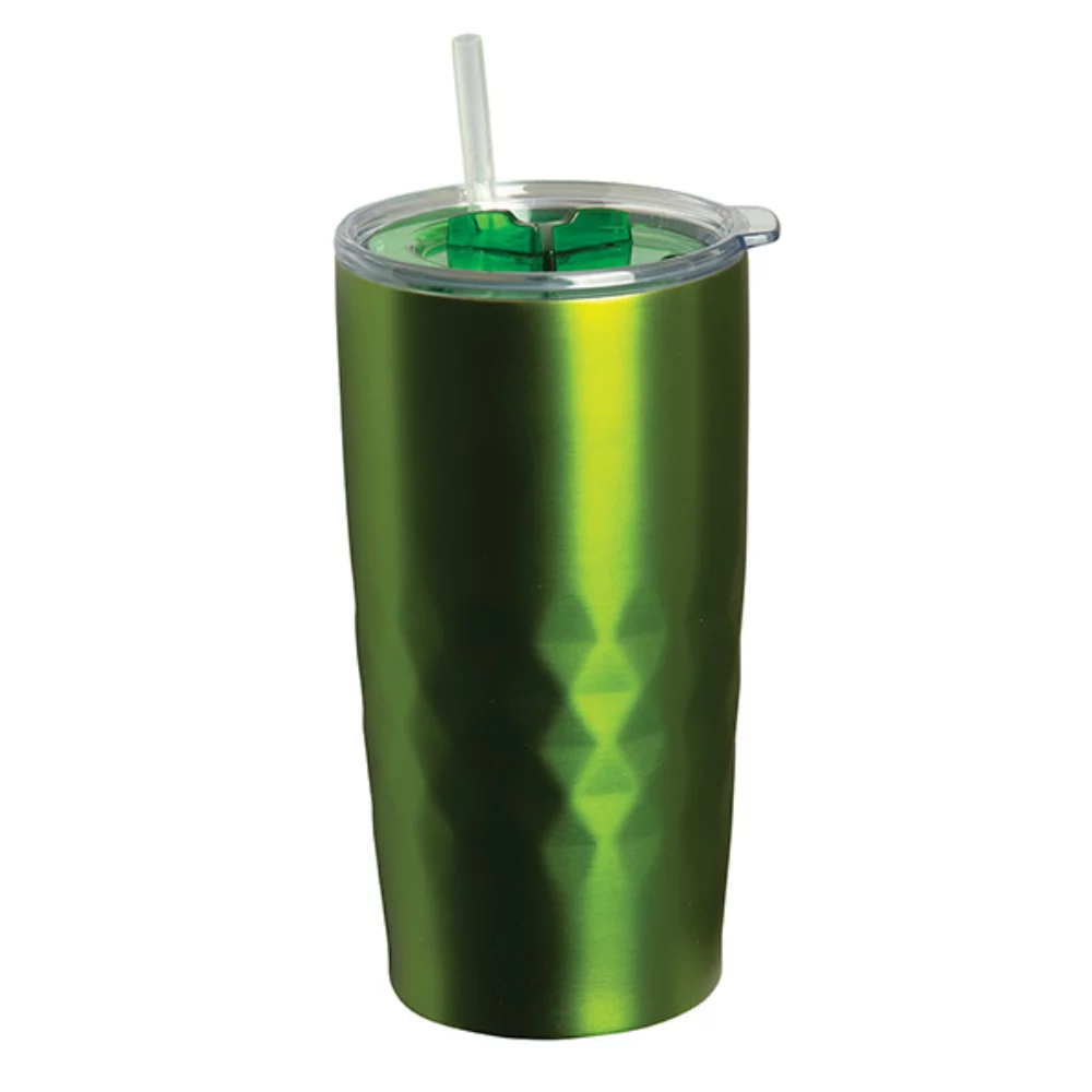 Montego 600 Ml. (20 Fl. Oz.) Double Walled Travel Tumbler With Straw