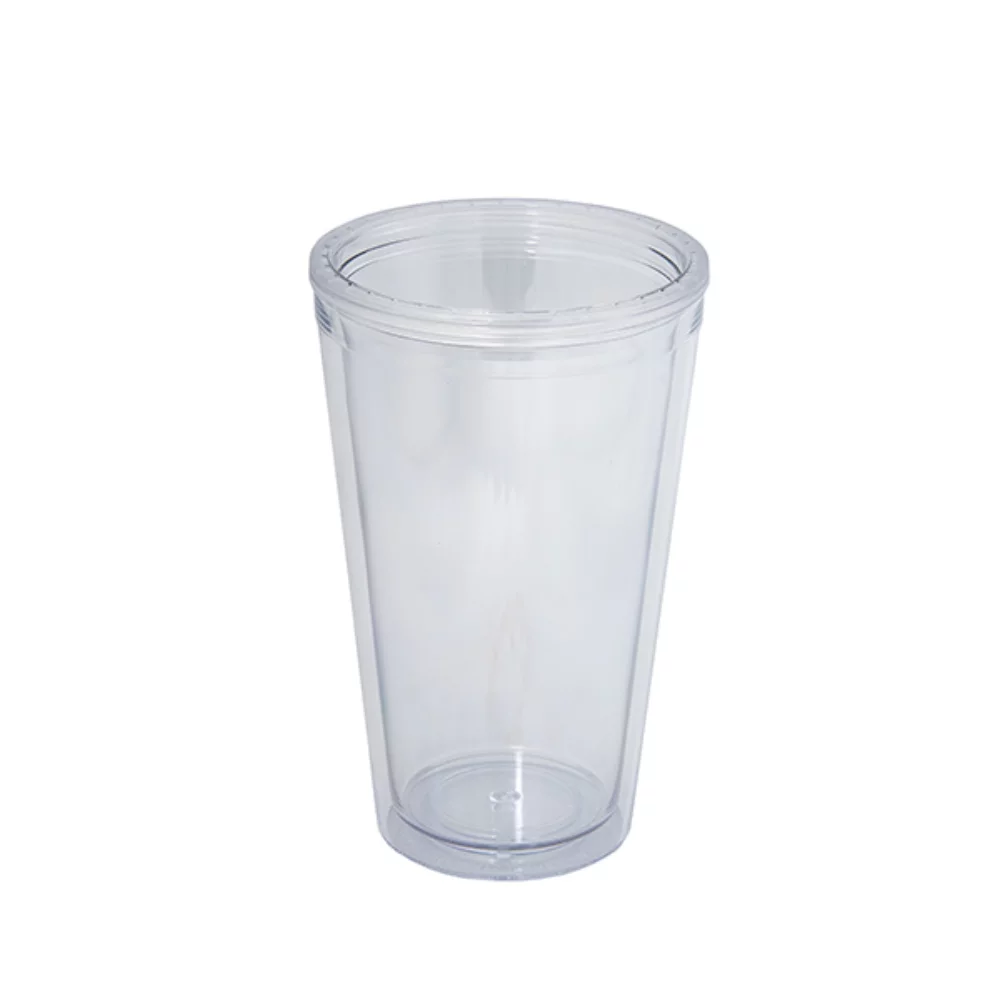500 Ml. (17 Fl. Oz.) Double Walled Acrylic Tumbler With Straw