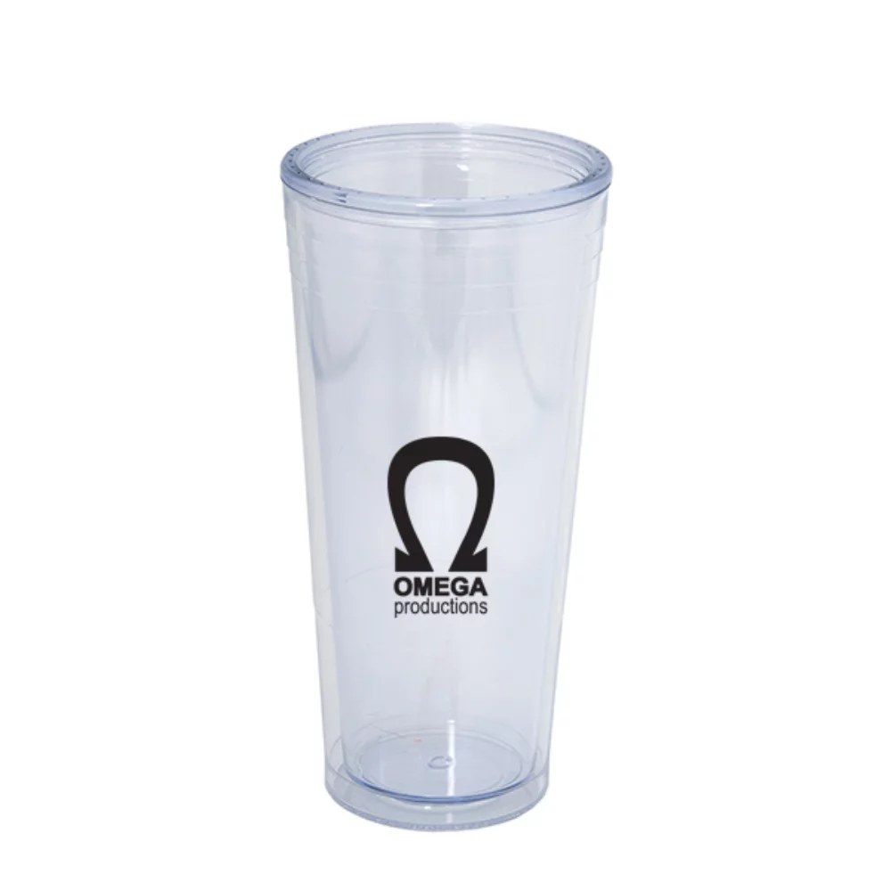 709 Ml. (24 Fl. Oz.) Double Walled Acrylic Tumbler With Straw