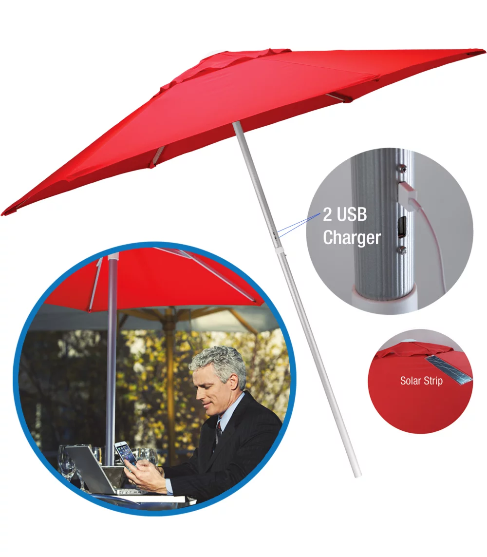 Parasol de marché solaire USB de 7 pieds