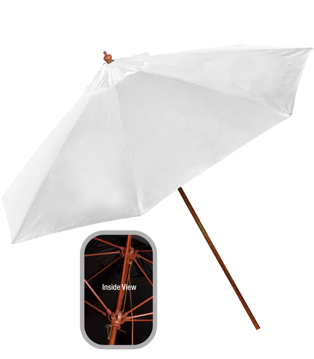 Parasol de marché en bois de 9 pieds