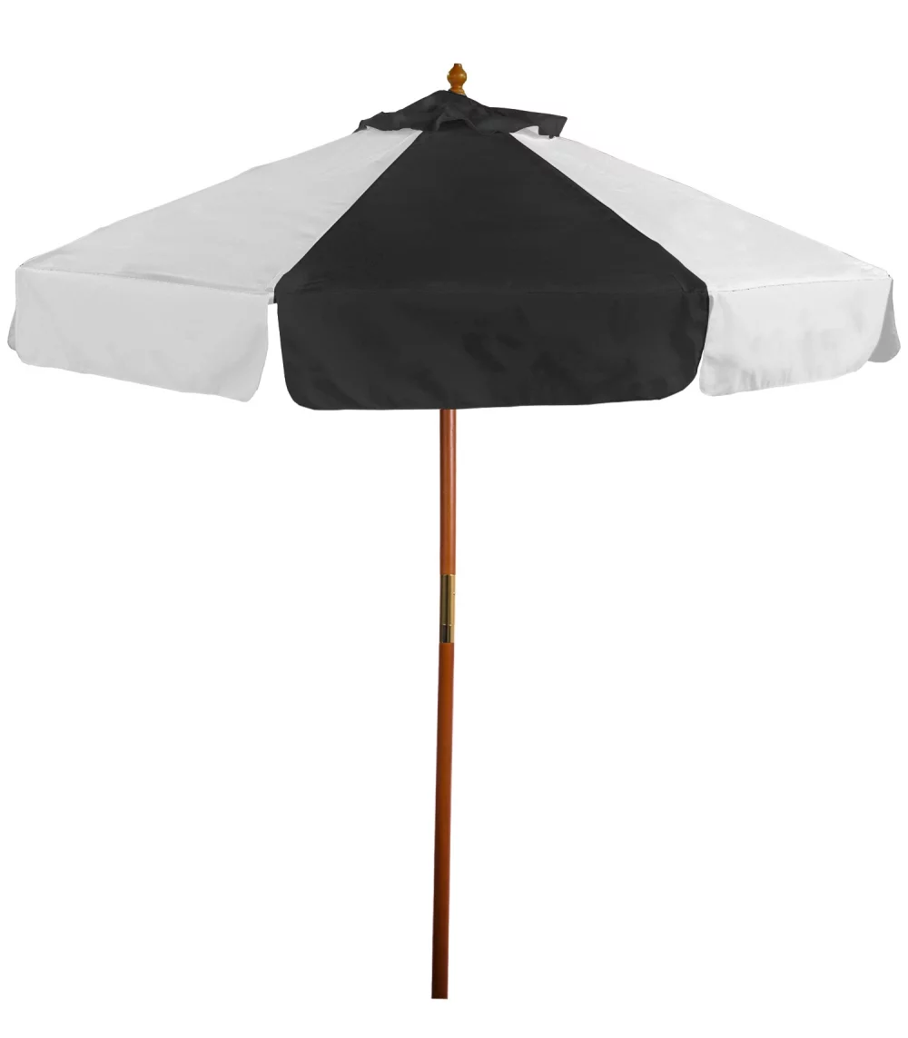 Parasol de marché en bois de 7 pieds avec volant.