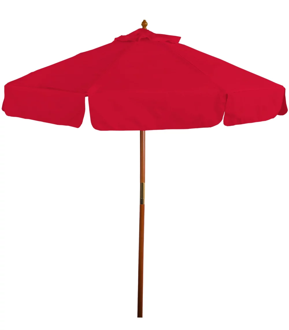Parasol de marché en bois de 7 pieds avec volant.