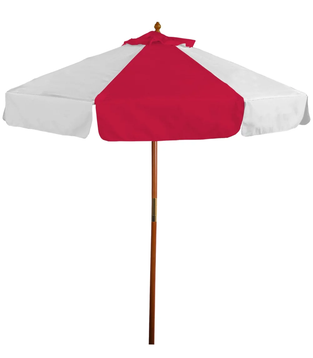 Parasol de marché en bois de 7 pieds avec volant.