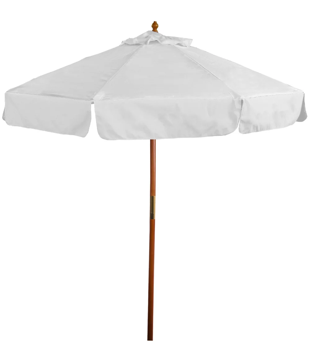 Parasol de marché en bois de 7 pieds avec volant.