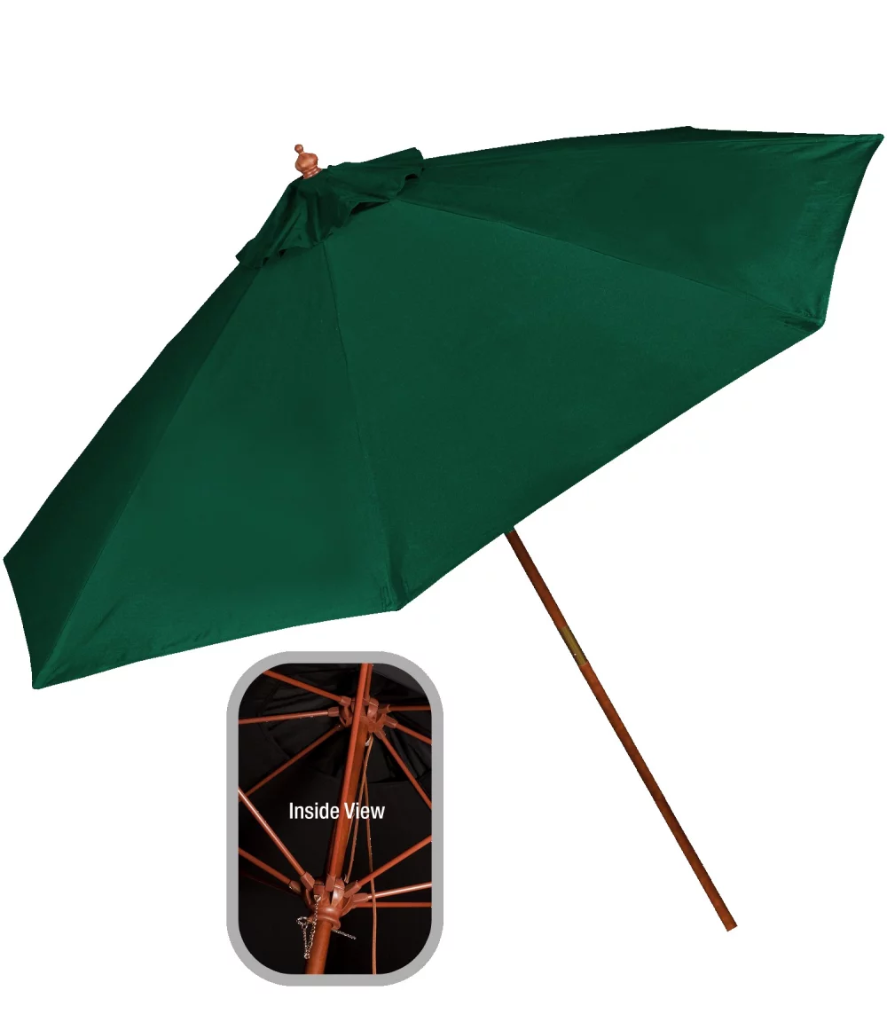 Parasol de marché en polyester de 9 pieds en bois