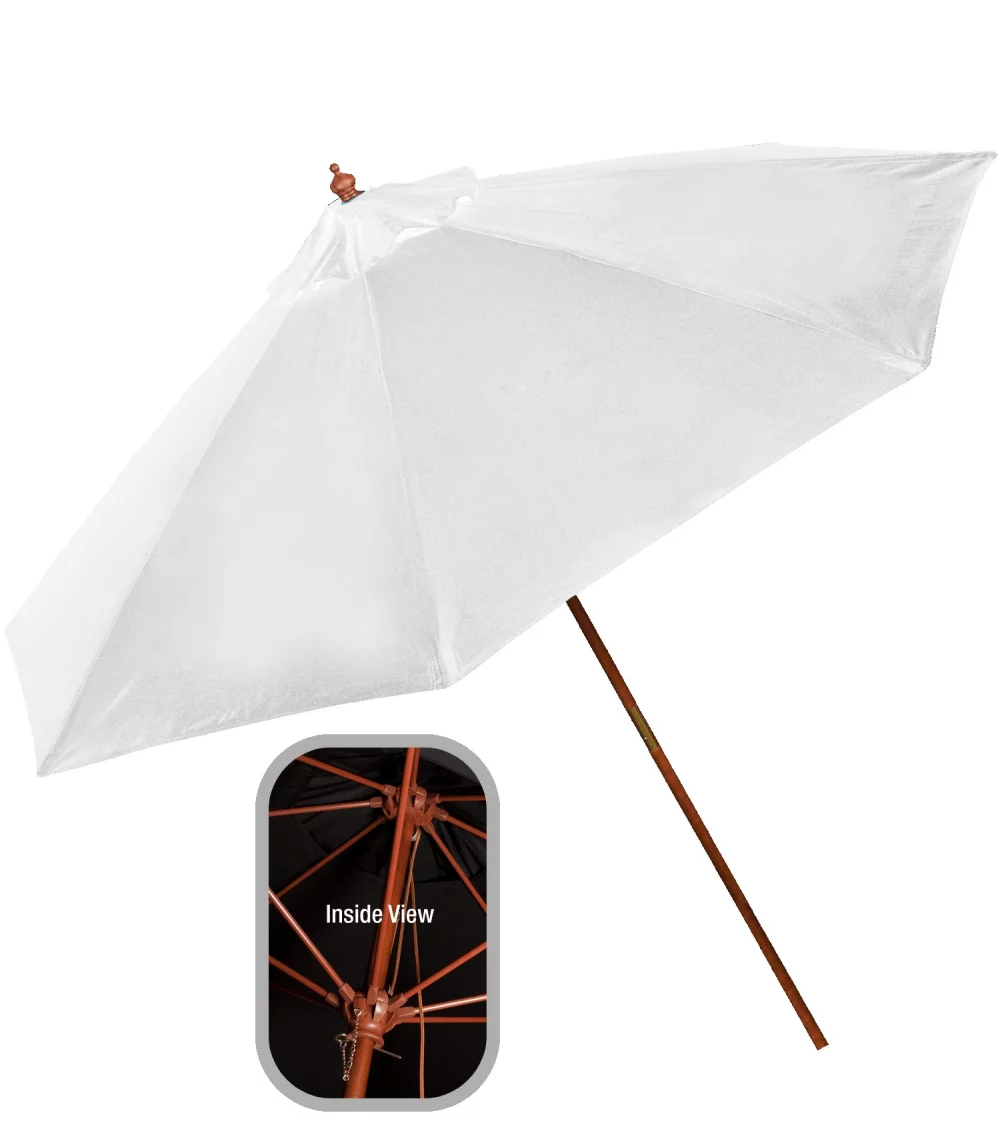 9' Wooden Polyester Market Umbrella