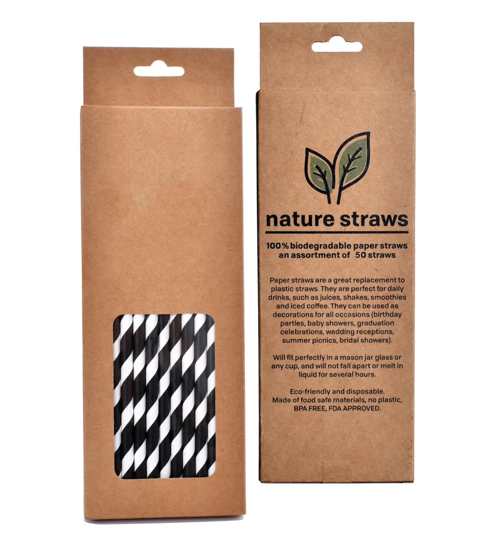 Boîte cadeau de pailles en papier