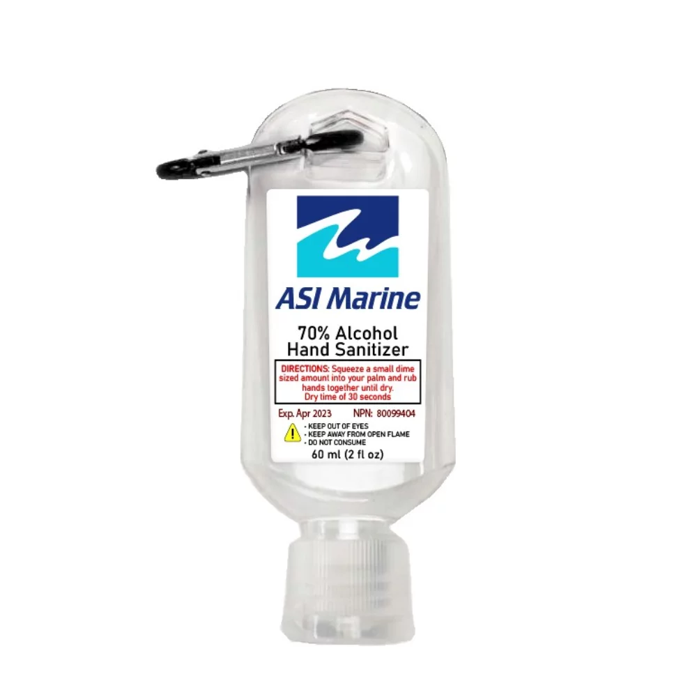 2 fl oz. 70% Alcohol Hand Sanitizer with Carabiner Bottle