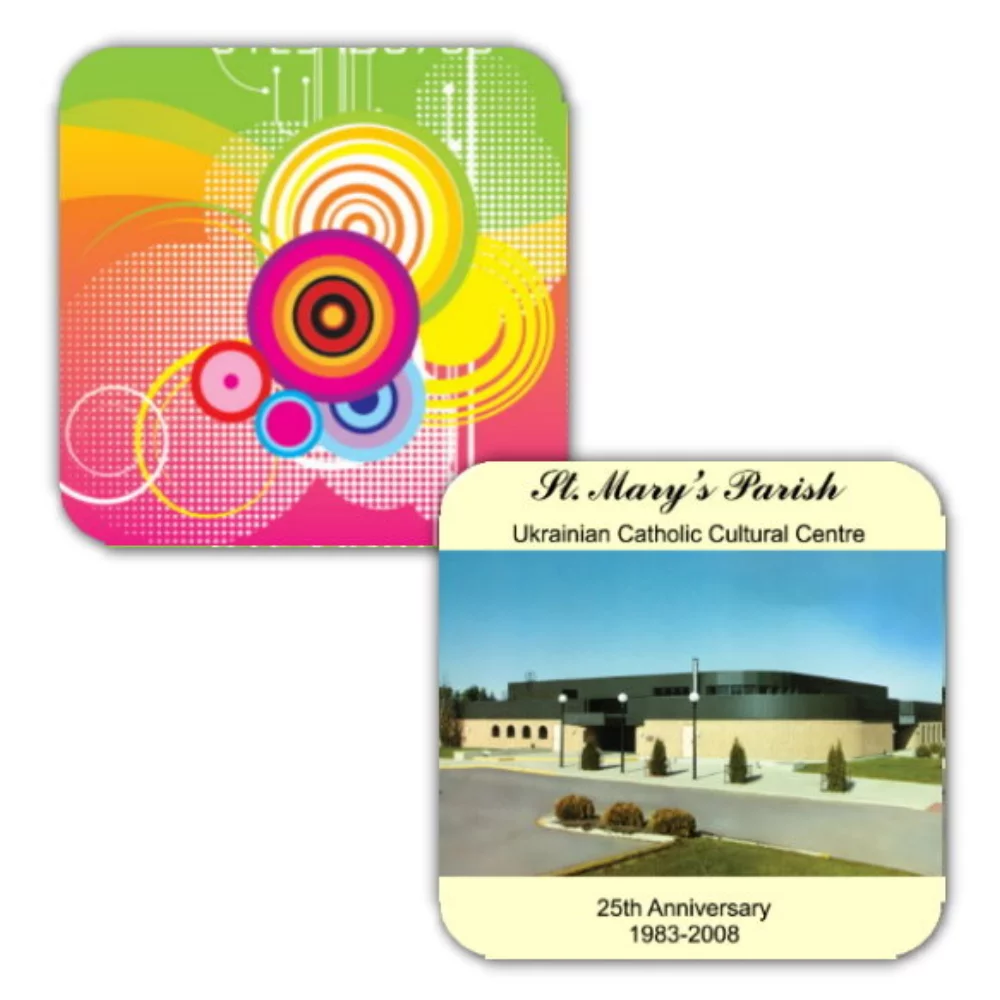 4" Square Coasters - Rubber