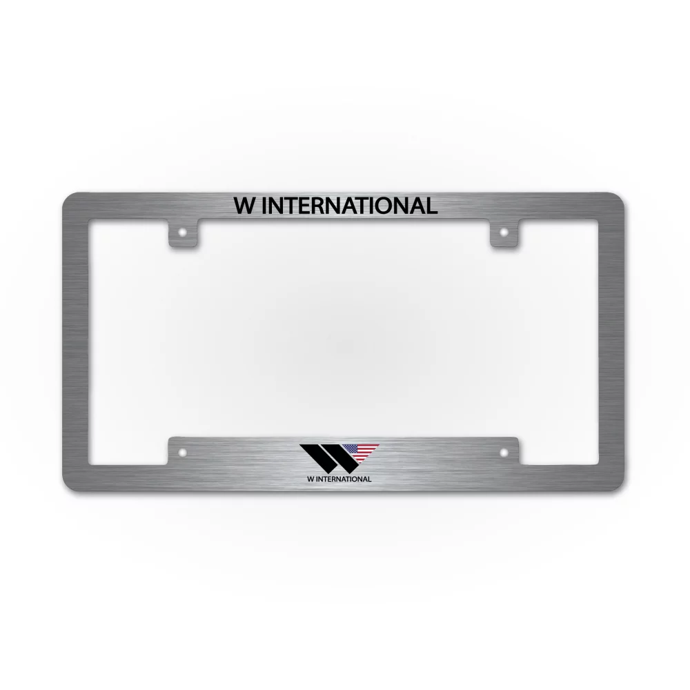 Cadre de plaque d'immatriculation en aluminium brossé