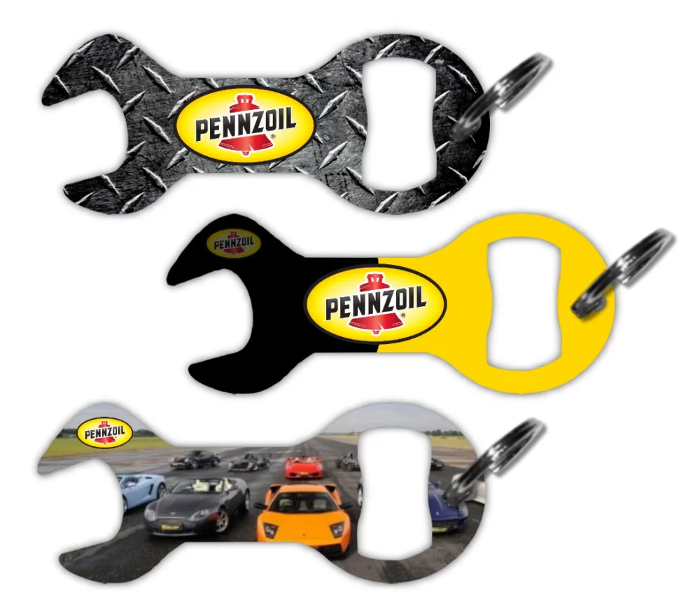 Porte-clés décapsuleur à clé anglaise