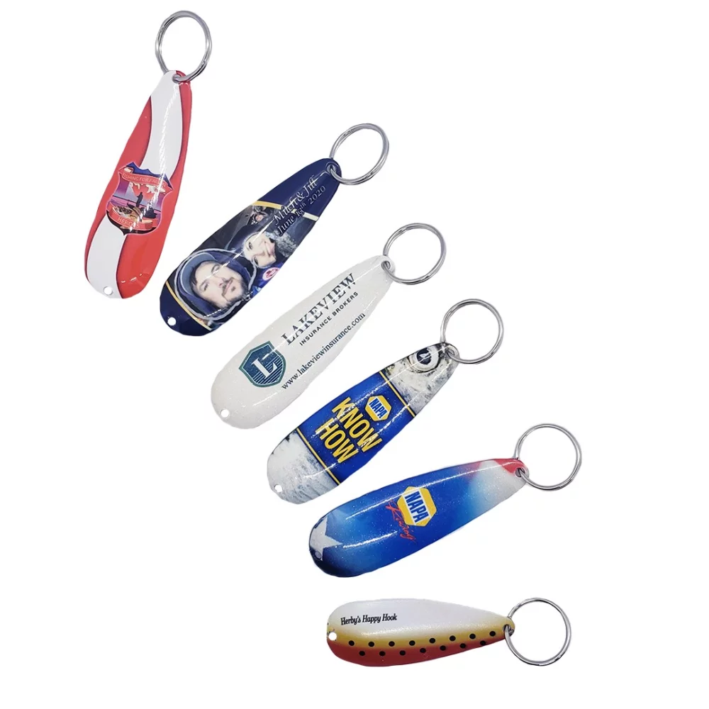 Porte-clés leurre de pêche de 3 1/2 pouces
