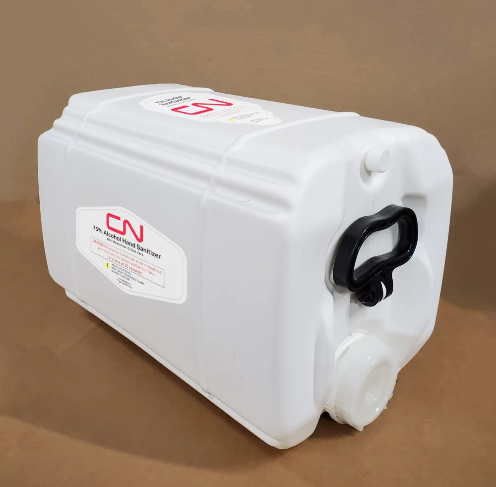 Station de recharge de désinfectant pour les mains à l'alcool à 70% de 5 gallons avec hydratant