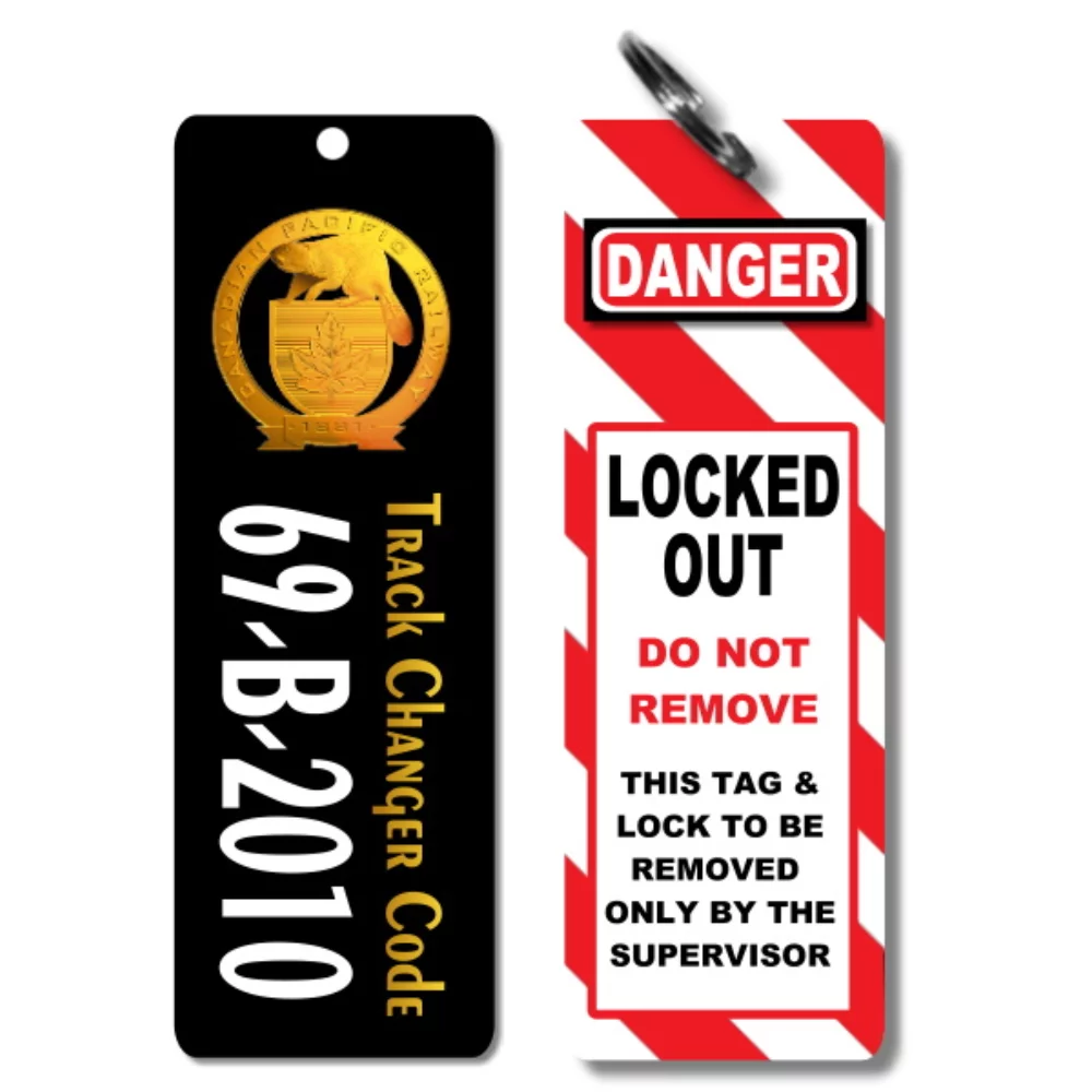 Étiquettes de clés industrielles de 4" x 1"