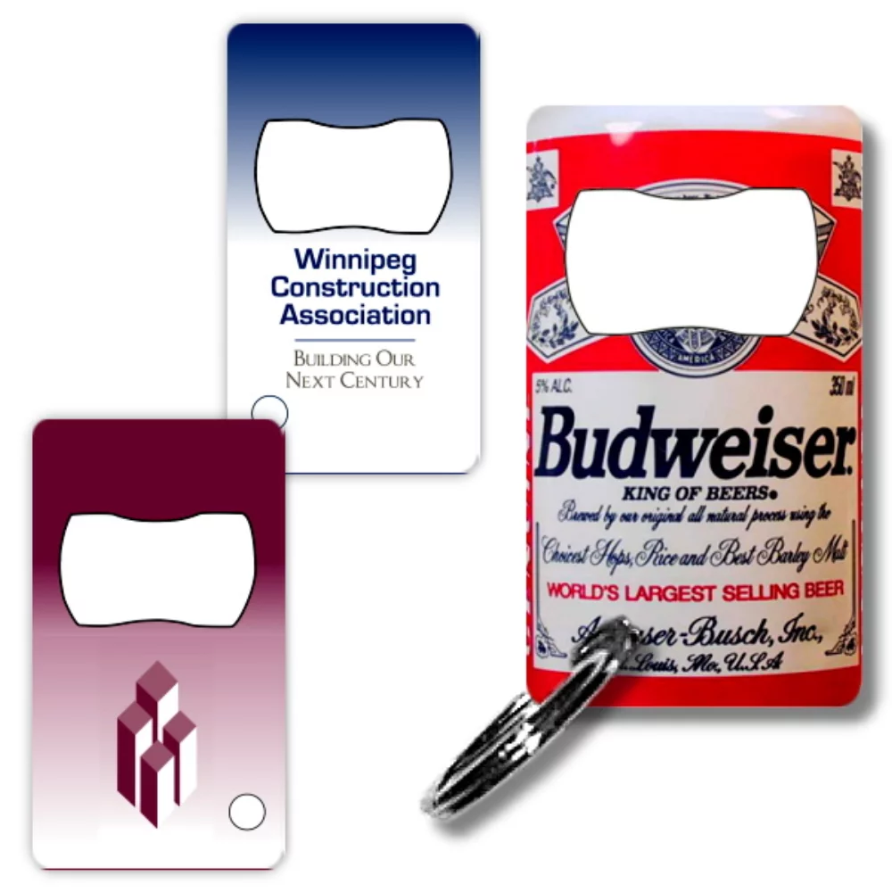 Porte-clés en métal avec décapsuleur