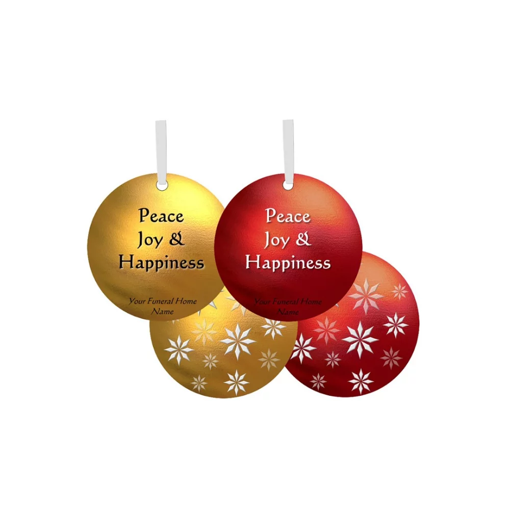4" Round Metal Ornaments
