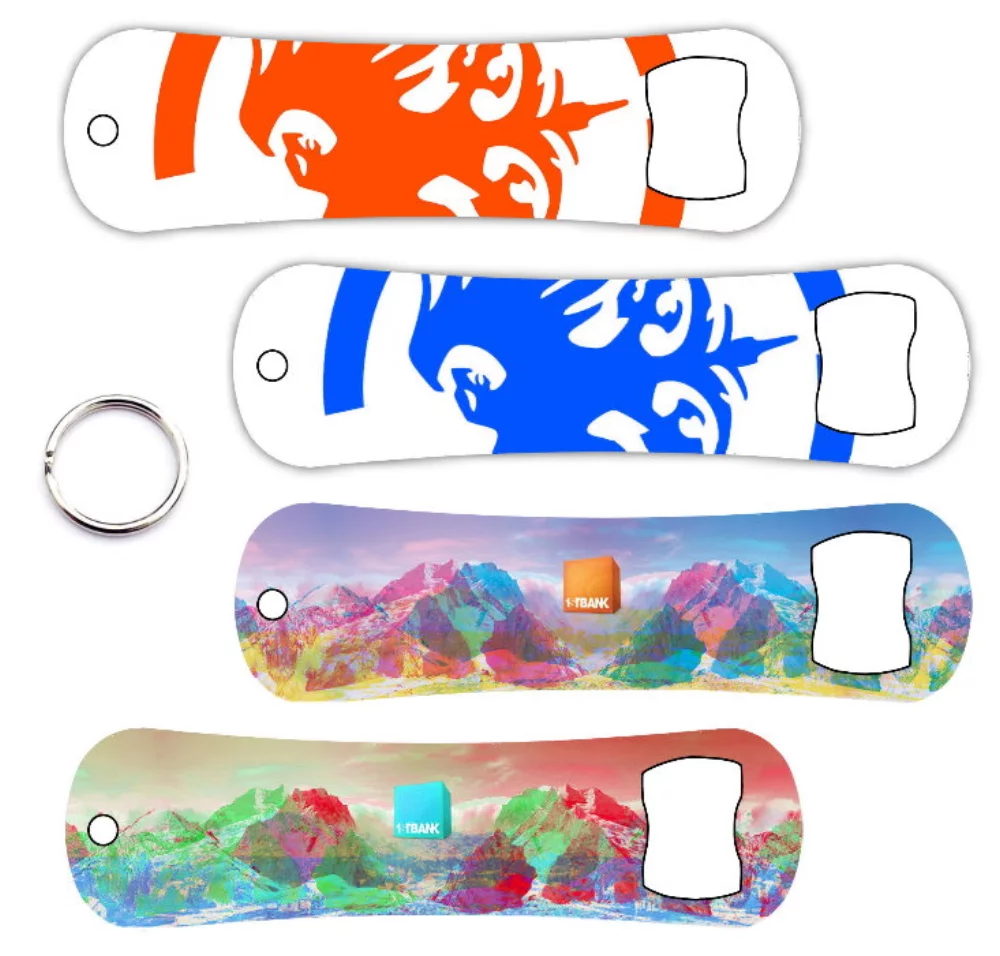 Porte-clés ouvre-bouteille en forme de snowboard