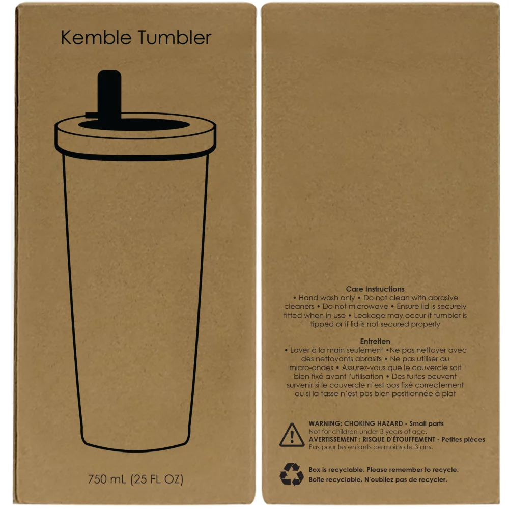 Kemble Stainless Steel Straw Tumbler 750 Ml. (25 Fl. Oz.)