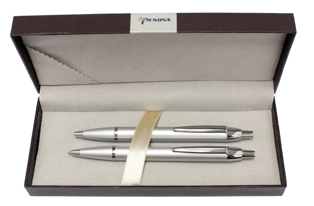 Lewis Ballpoint and Pencil Gift set - Silver