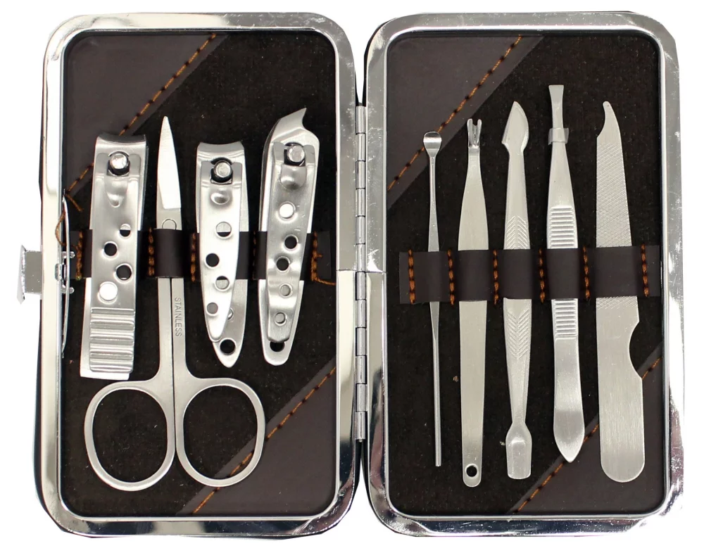 Leatherette Manicure Set 3-Brown