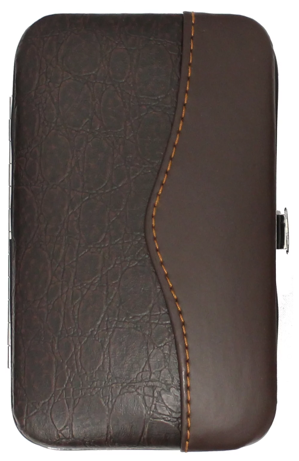 Ensemble de manucure en similicuir 3 pièces - Marron