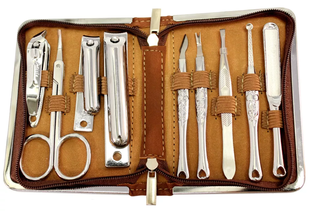 Ensemble de manucure en daim 2-marron