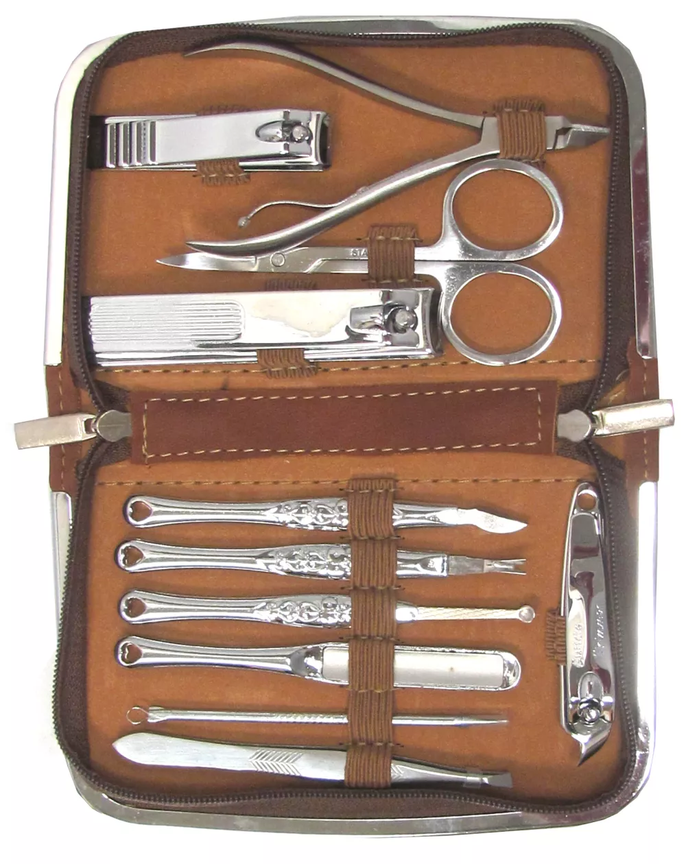 Ensemble de manucure en daim 3 marron