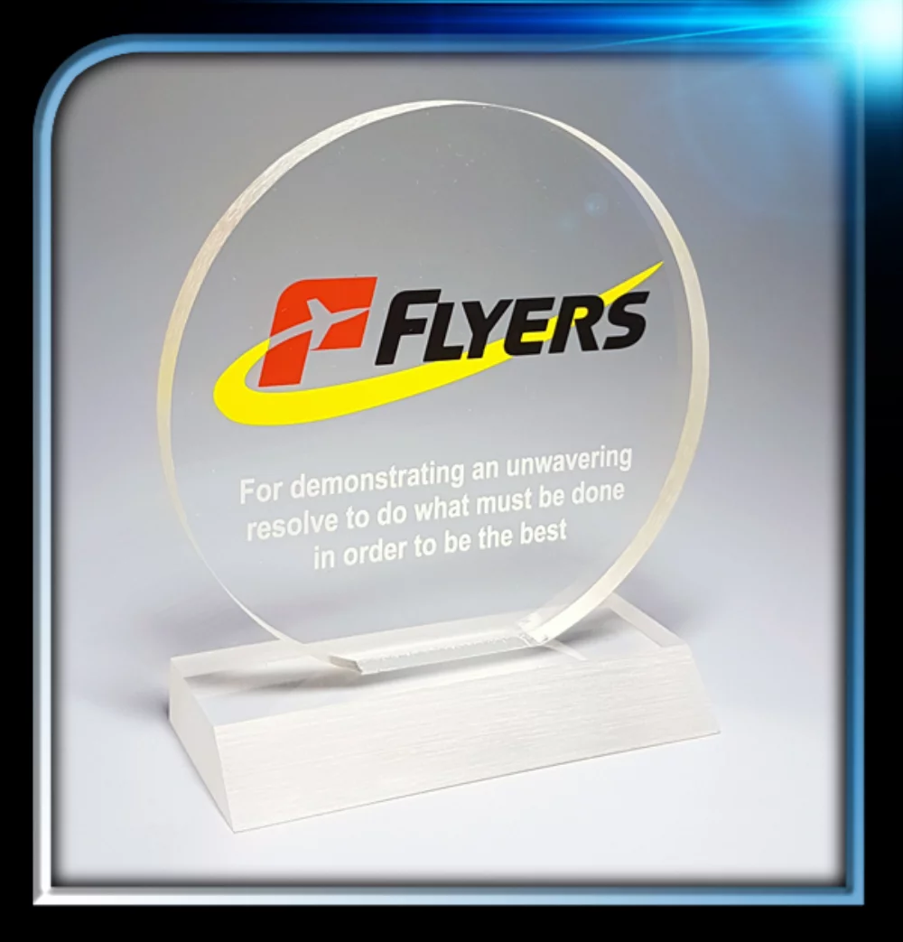 Frosted Series Acrylic Round Award w/Base (4" Diameter x 3/8")
