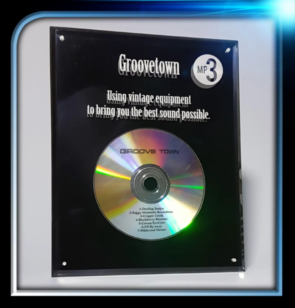 Plaque d'emprisonnement en acrylique avec fond noir et zone encastrée (8"x10"x3/8")