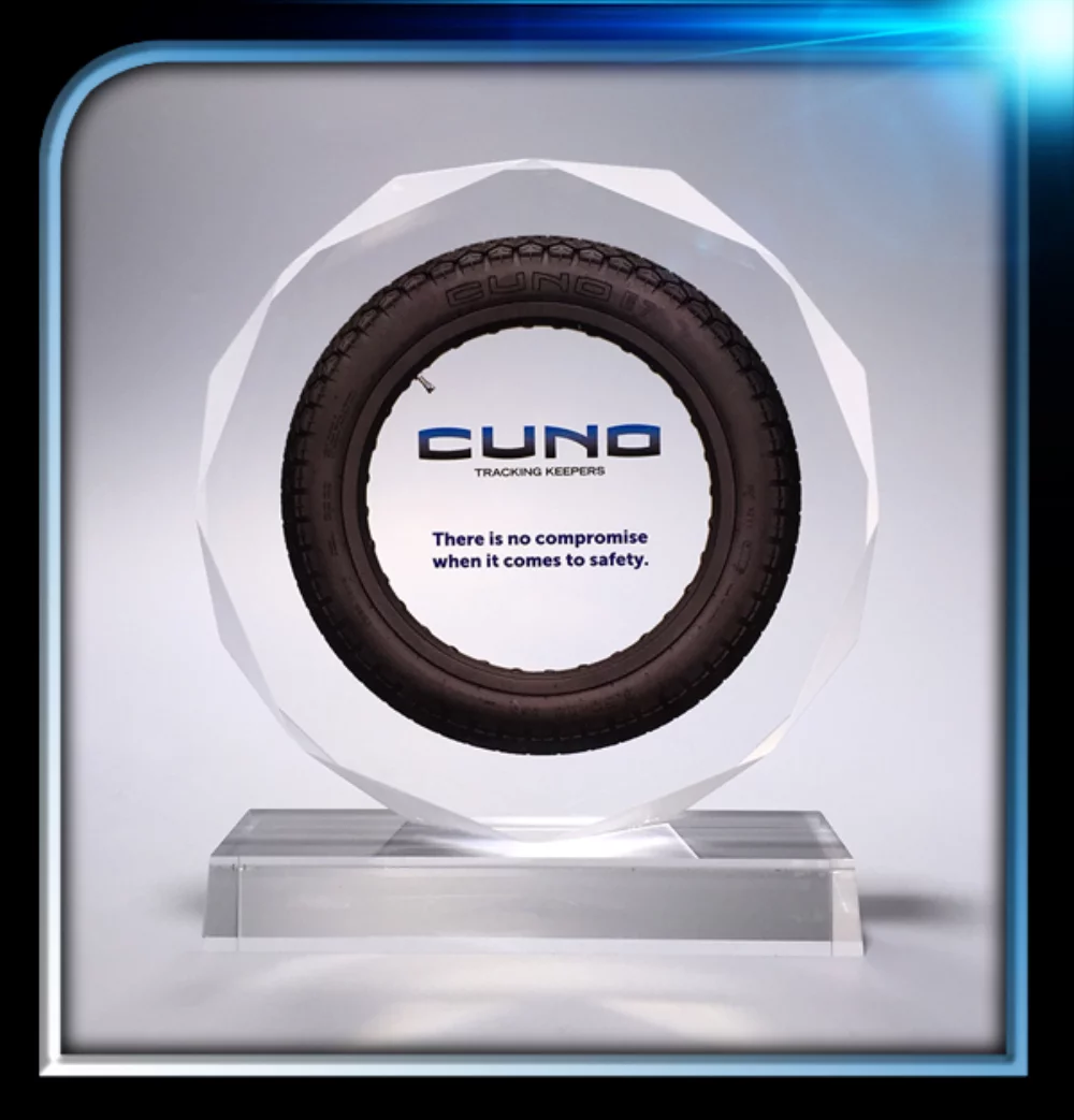 Executive Series Faceted Edge Award w/Base (6" Diameter x 3/4")