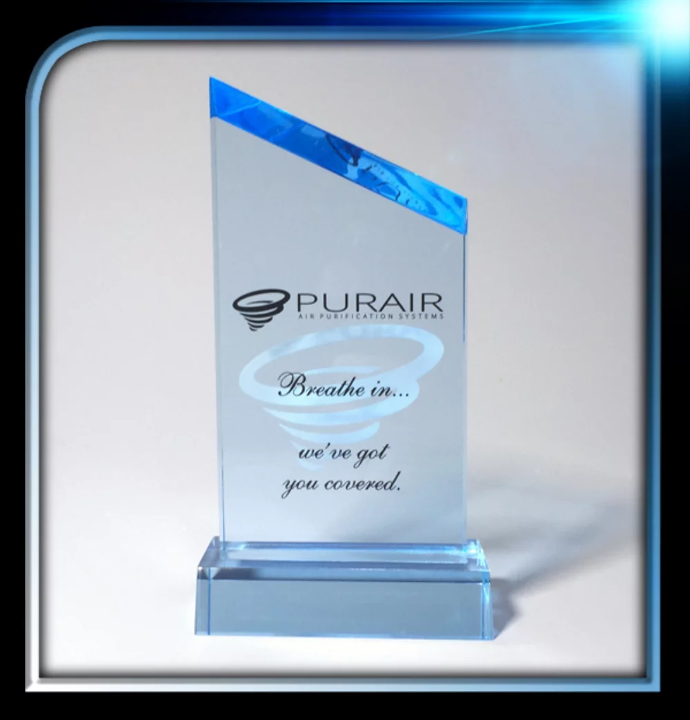 Série exécutive Prix bleu avec sommet incliné et base (3"x5 3/4"x3/4")